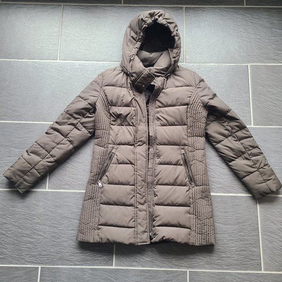 Fuchs & Schmitt Women's Brown Hooded Original Feather Down Quilted Parka Coat M - Picture 8 of 16